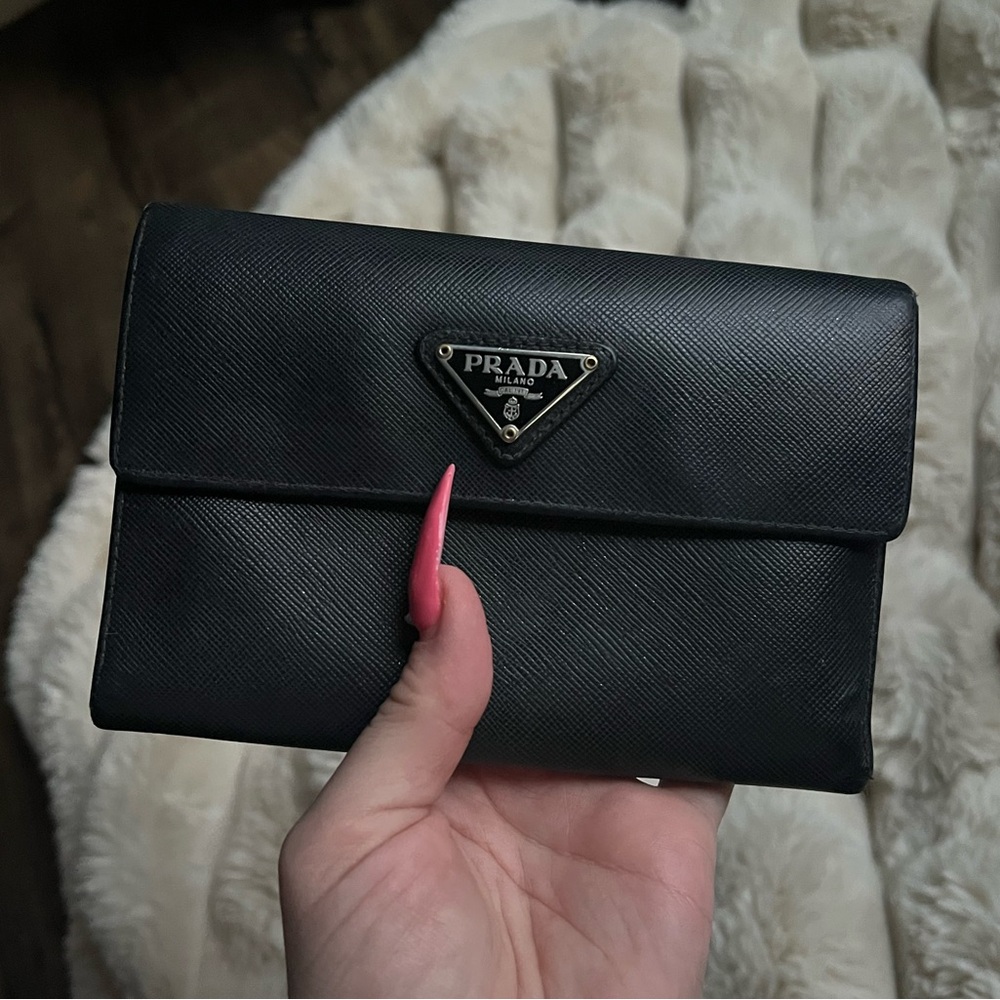 Prada Saffiano Leather Trifold Wallet